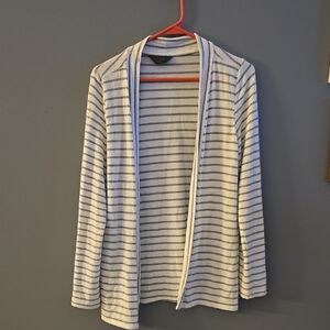 Striped Open-Front Cardigan